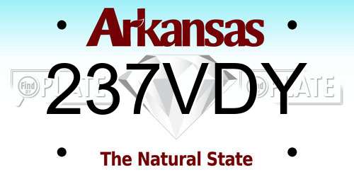 237VDY Arkansas License Plate