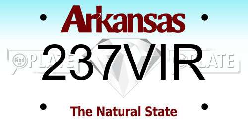 237VIR Arkansas License Plate