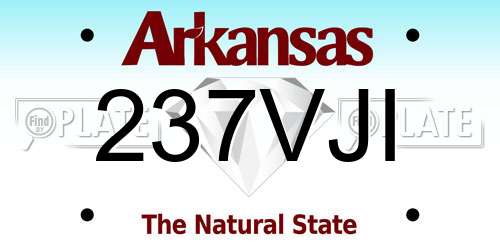 237VJI Arkansas License Plate