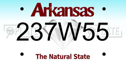 237W55 Arkansas License Plate