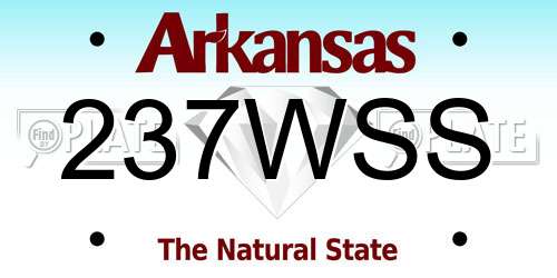 237WSS Arkansas License Plate