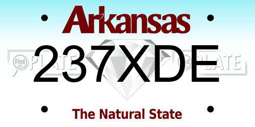 237XDE Arkansas License Plate