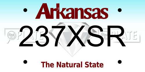 237XSR Arkansas License Plate