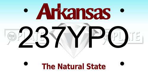 237YPO Arkansas License Plate
