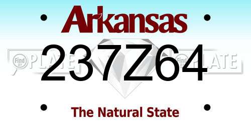 237Z64 Arkansas License Plate