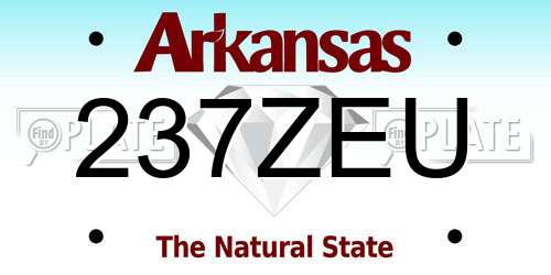 237ZEU Arkansas License Plate