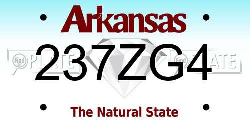 237ZG4 Arkansas License Plate