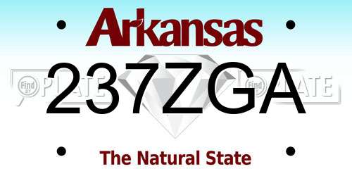 237ZGA Arkansas License Plate