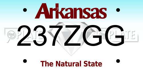 237ZGG Arkansas License Plate