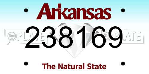 238169 Arkansas License Plate
