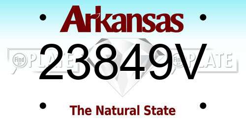 23849V Arkansas License Plate