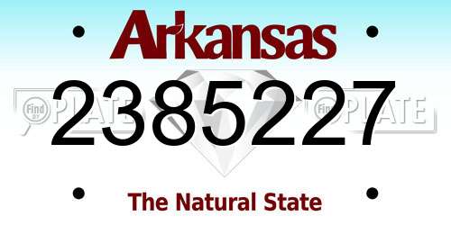 2385227 Arkansas License Plate