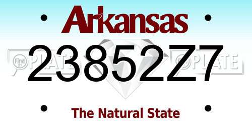 23852Z7 Arkansas License Plate