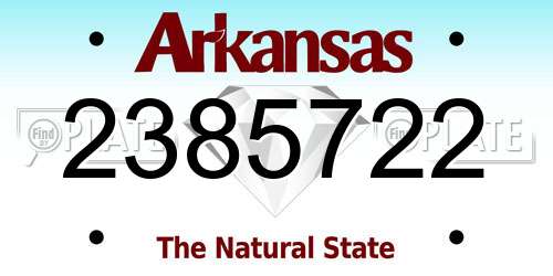 2385722 Arkansas License Plate