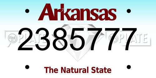 2385777 Arkansas License Plate