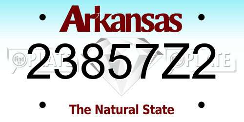 23857Z2 Arkansas License Plate