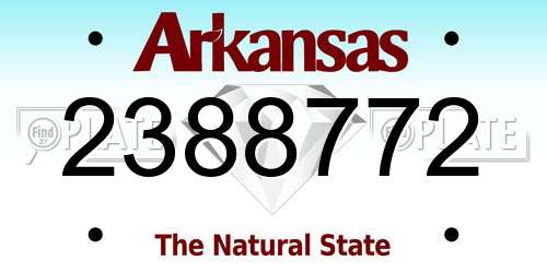 2388772 Arkansas License Plate