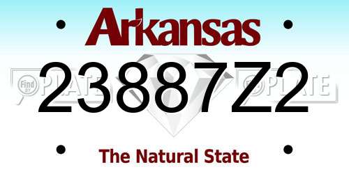 23887Z2 Arkansas License Plate
