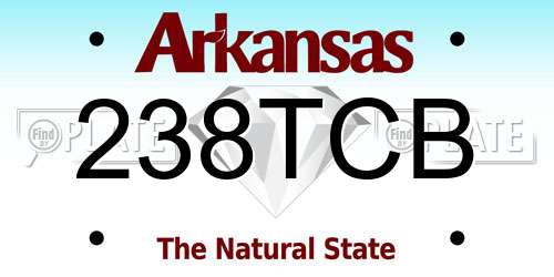 238TCB Arkansas License Plate