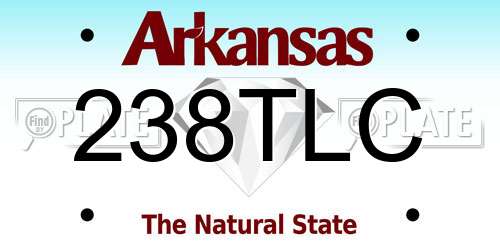 238TLC Arkansas License Plate