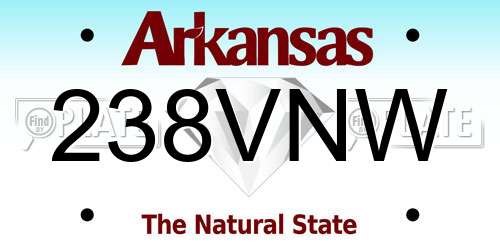 238VNW Arkansas License Plate