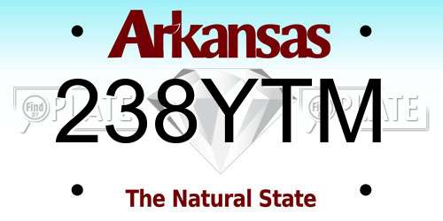238YTM Arkansas License Plate