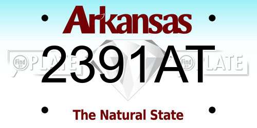 2391AT Arkansas License Plate