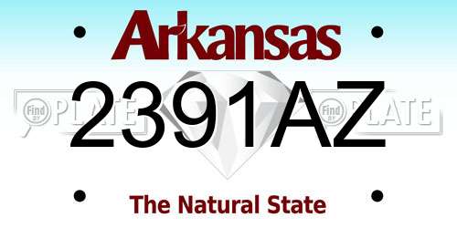 2391AZ Arkansas License Plate