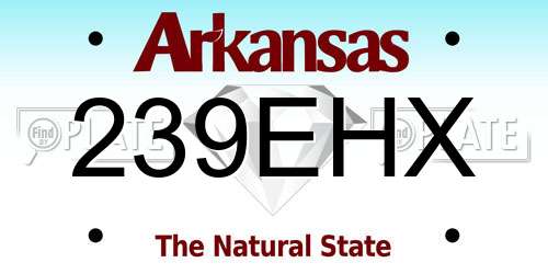 239EHX Arkansas License Plate