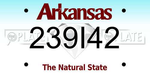 239I42 Arkansas License Plate