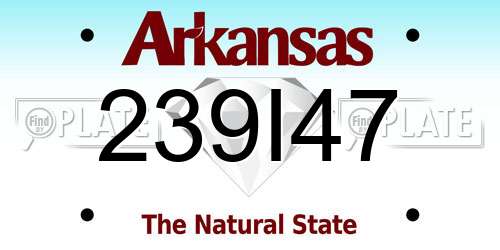 239I47 Arkansas License Plate