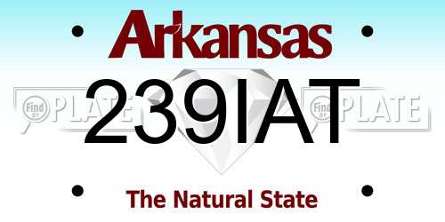 239IAT Arkansas License Plate