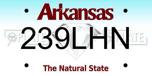 239LHN Arkansas License Plate