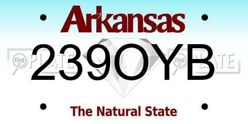 239OYB Arkansas License Plate