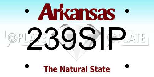 239SIP Arkansas License Plate