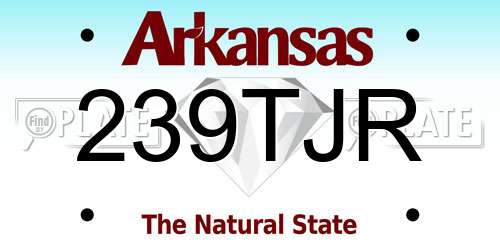 239TJR Arkansas License Plate