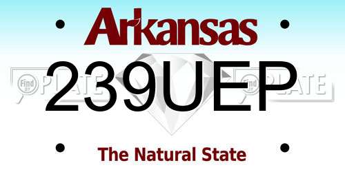 239UEP Arkansas License Plate