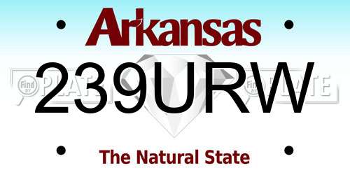 239URW Arkansas License Plate