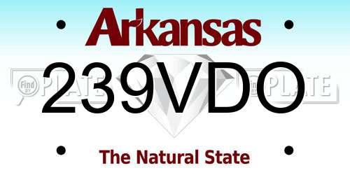 239VDO Arkansas License Plate