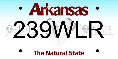 239WLR Arkansas License Plate
