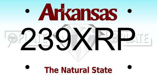 239XRP Arkansas License Plate