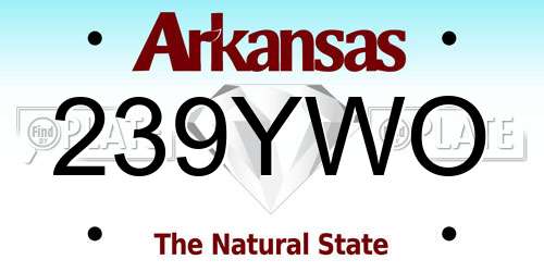 239YWO Arkansas License Plate