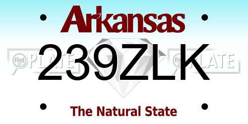 239ZLK Arkansas License Plate