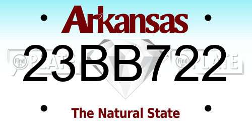 23BB722 Arkansas License Plate