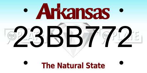 23BB772 Arkansas License Plate