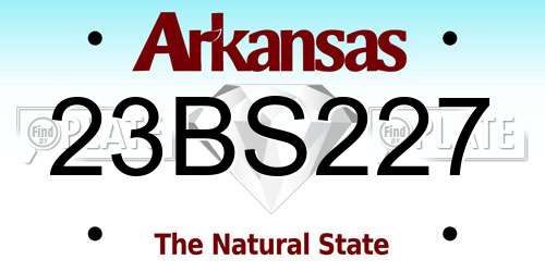 23BS227 Arkansas License Plate