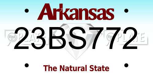 23BS772 Arkansas License Plate