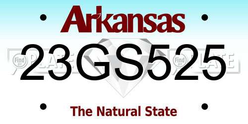 23GS525 Arkansas License Plate