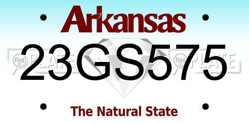 23GS575 Arkansas License Plate