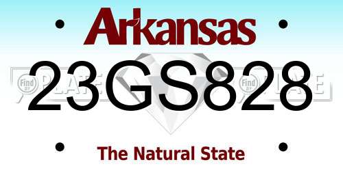 23GS828 Arkansas License Plate